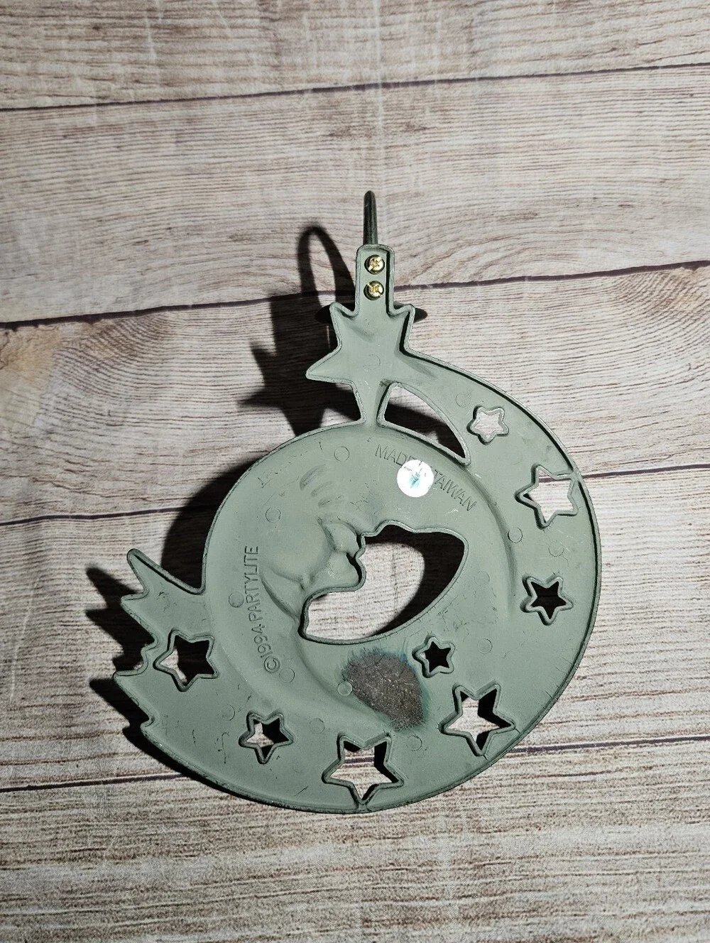 Vintage 1994 partylite moon And Stars celestial Brass wall sconce candle holder - Picture 4 of 9
